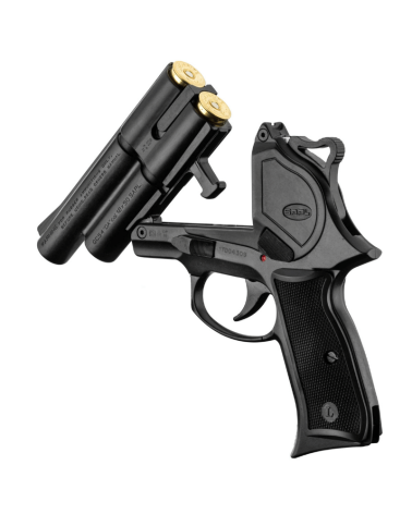 Pistolet SAPL Gomm-Cogne GC54 Bronze calibre 12/50 à 2 coups, finition bronze noir, mécanisme simple et double action
