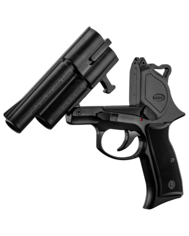 Pistolet SAPL Gomm-Cogne GC54 Bronze calibre 12/50 à 2 coups, finition bronze noir, mécanisme simple et double action