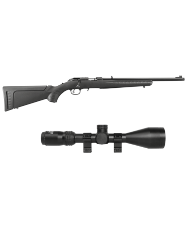 Carabine Ruger American Rimfire .22LR avec canon de 46 cm fileté 1/2x28, chargeur BX-1 10 coups et lunette Veoptik