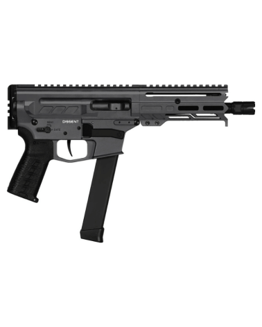 Pistolet CMMG Dissent MkGs 9x19 Sniper Grey avec canon 6,5 pouces, levier d'armement latéral réversible