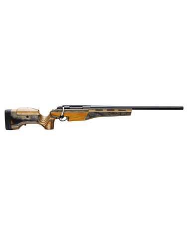 Carabine Tikka T3x Sporter calibre 222 Rem avec crosse laminée orange, appui-joue réglable et canon 51cm fileté M18x1.