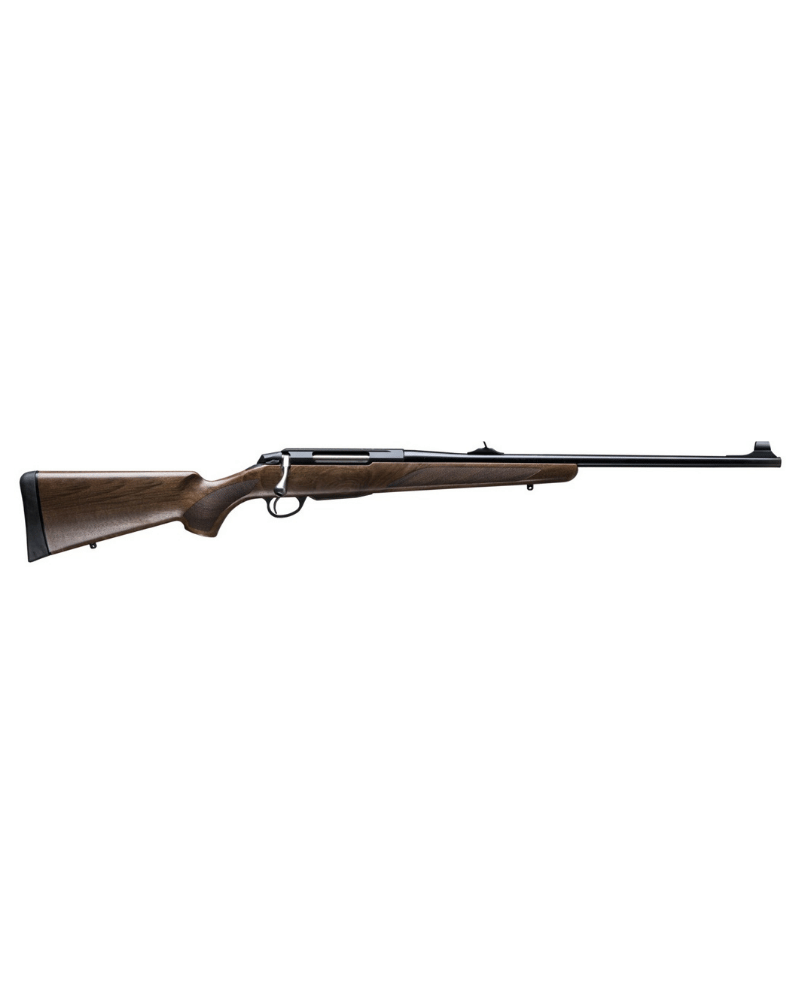 Carabine Tikka T3x Hunter calibre 222 Rem avec crosse en noyer huilé, hausse et guidon inclus, canon 57cm.