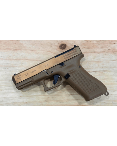 Pistolet Glock 19X MOS Coyote Édition Limitée avec système MOS et détente Performance Glock à queue plate.