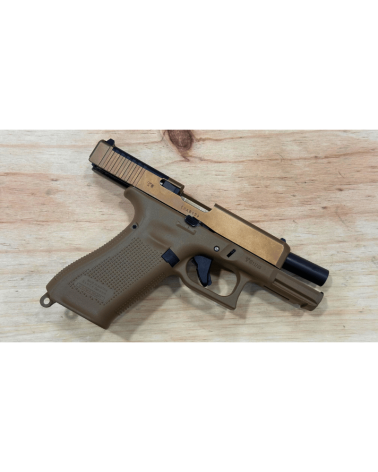 Pistolet Glock 19X MOS Coyote Édition Limitée avec système MOS et détente Performance Glock à queue plate.