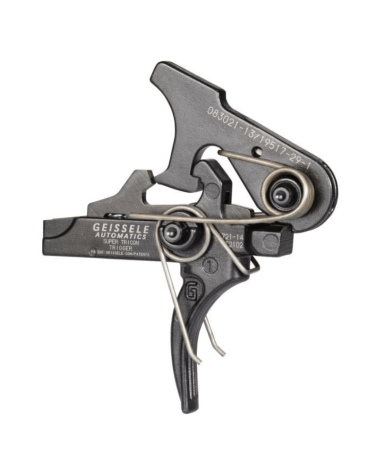 Détente Geissele Super Tricon Trigger avec queue striée hybride, développée avec l'ancien Navy SEAL Jeff Gonzales.