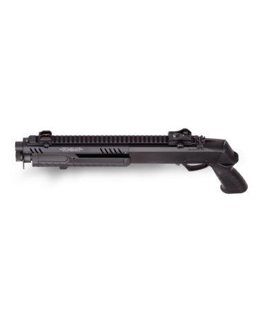 Fusil à pompe Fabarm STF 12 Short Black calibre 12/76, canon 14'' (36cm), carcasse Ergal 55 et rails Picatinny.