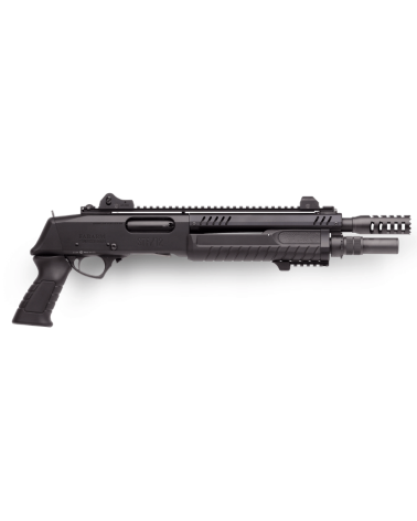 Fusil à pompe Fabarm STF 12 Short Black calibre 12/76, canon 14'' (36cm), carcasse Ergal 55 et rails Picatinny.