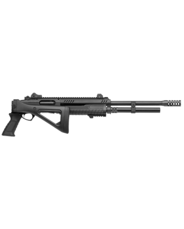 Fusil à pompe Fabarm STF 12 Compact Black calibre 12/76, canon 14'' (36cm), crosse pliante Soft Touch et carcasse Ergal 55.