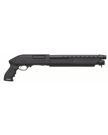 Fusil à pompe Fabarm Martial Ultrashort calibre 12/76, canon 14'' (36cm), poignée pistolet et carcasse Ergal 55.