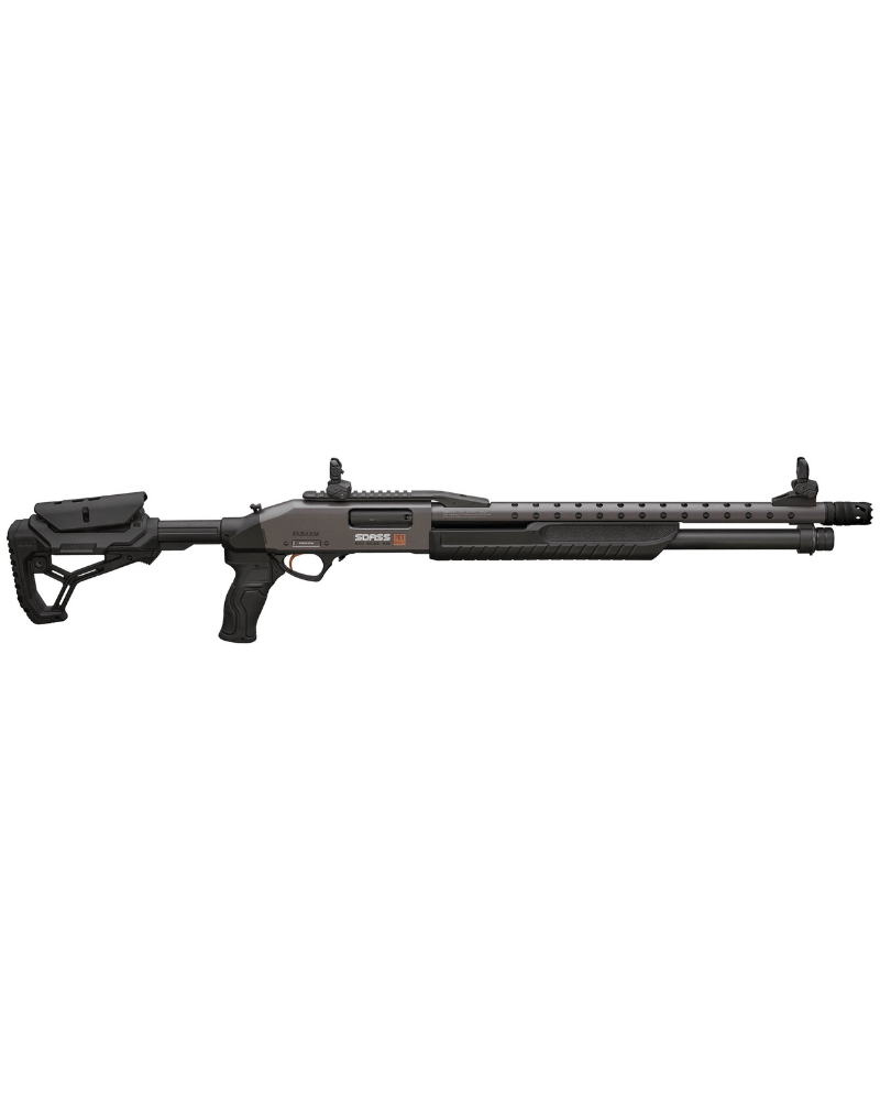 Fusil à pompe Fabarm SDASS Pro Telescopic Stage 2 calibre 12/76, canon 20'' (51cm), crosse télescopique