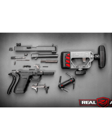 Outil 4 en 1 Real Avid pour Glock avec chasse-goupille, tournevis, clé 6 pans et clé à tube.