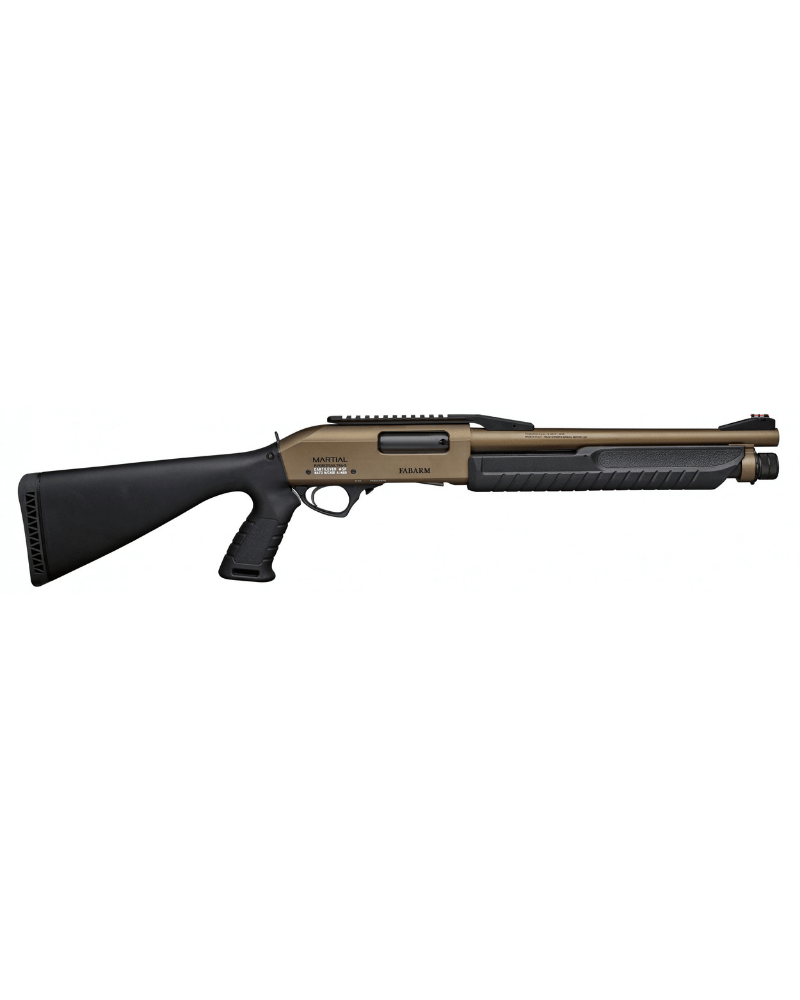 Fusil à pompe FABARM Martial Cantilever Burnt Bronze calibre 12/76, canon compact 36cm, rail Picatinny