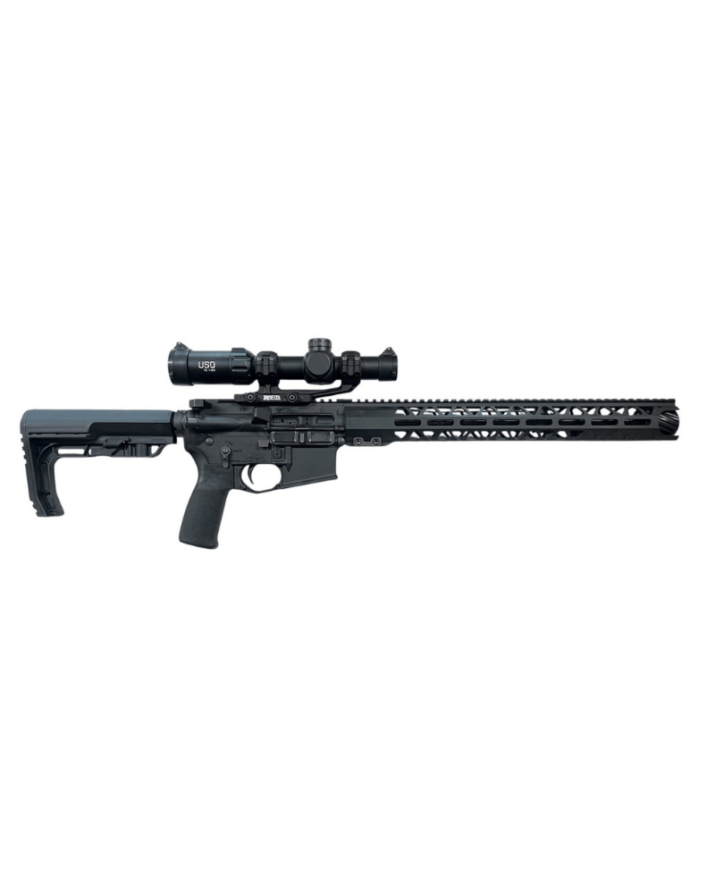 Carabine ZRODelta Range Ready LVOA calibre .223 Wylde, canon 14.58 pouces, livrée avec lunette US Optics 1-8x24 FFP.