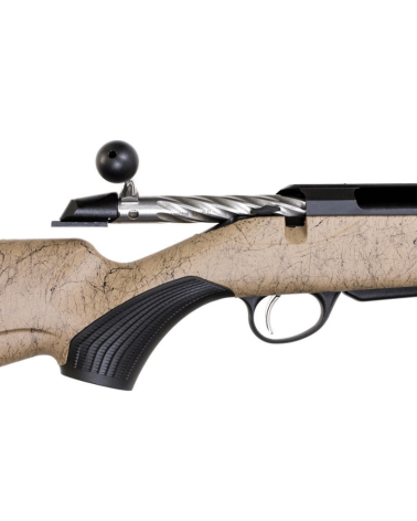 Carabine Tikka T3x Lite Roughtech Desert calibre .243 Win, canon flûté fileté 5/8-24, crosse antidérapante.