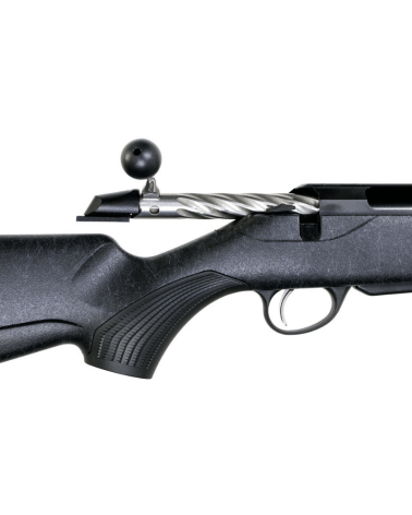 Carabine Tikka T3x Lite Roughtech Black calibre .243 Win, canon flûté fileté 5/8-24, crosse antidérapante noire.