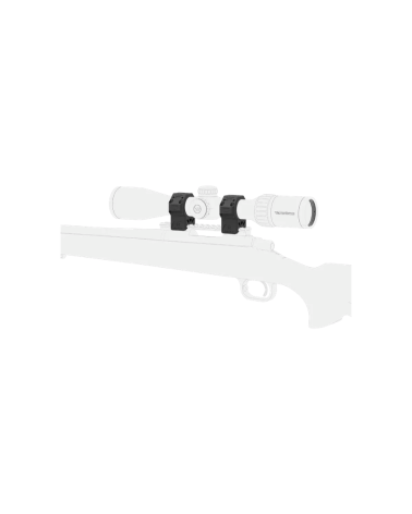 Lot de colliers 30mm Genii Picatinny Medium 28mm Vector Optics, aluminium 7075-T6, finition noir mat.