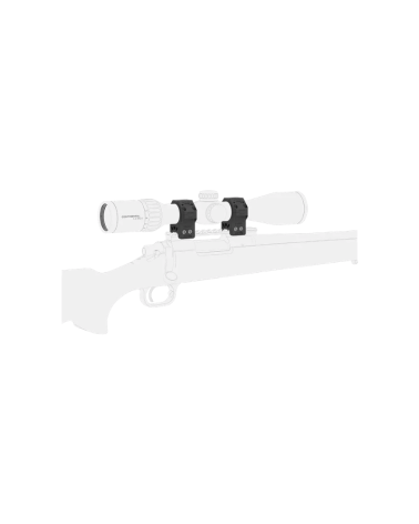 Lot de colliers 30mm Genii Picatinny Medium 28mm Vector Optics, aluminium 7075-T6, finition noir mat.