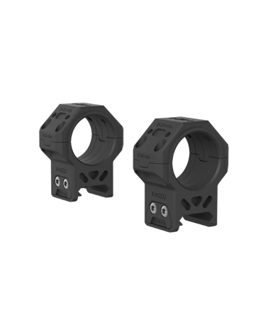 Lot de colliers 30mm Genii Picatinny Medium 28mm Vector Optics, aluminium 7075-T6, finition noir mat.
