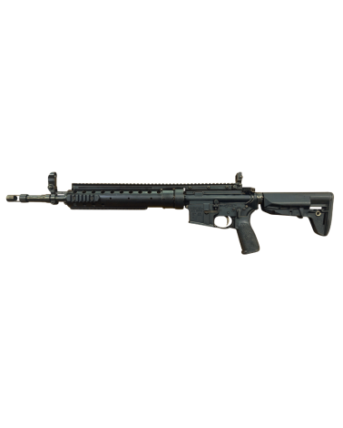 Carabine BCM MK12 Mod0-A5 SPR calibre .223 Rem, canon match 18 pouces inox ION Bond, finition anodisée noire.