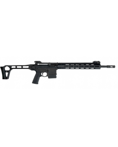 Carabine Troy Side Action Rifle calibre .300 AAC Blackout, canon 16 pouces, garde-main BattleRail M-LOK, crosse fixe.