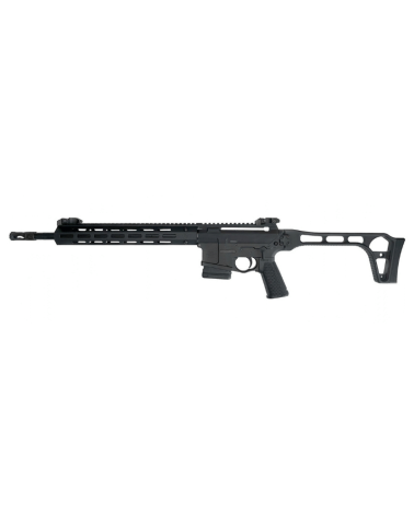 Carabine Troy Side Action Rifle calibre .300 AAC Blackout, canon 16 pouces, garde-main BattleRail M-LOK, crosse fixe.
