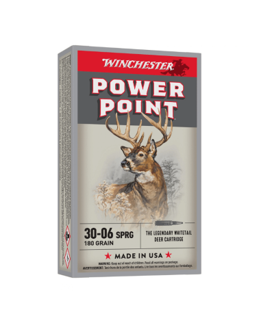 Boîte de 20 cartouches .30 06 SPR Super X Power Point 180 gr Winchester munition de chasse polyvalente