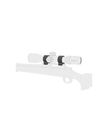 Lot de colliers 34mm Genii Picatinny Low 24mm Vector Optics, aluminium 7075-T6, finition noir mat.