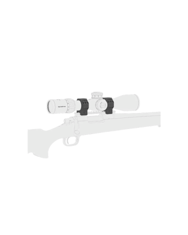 Lot de colliers 34mm Genii Picatinny Low 24mm Vector Optics, aluminium 7075-T6, finition noir mat.