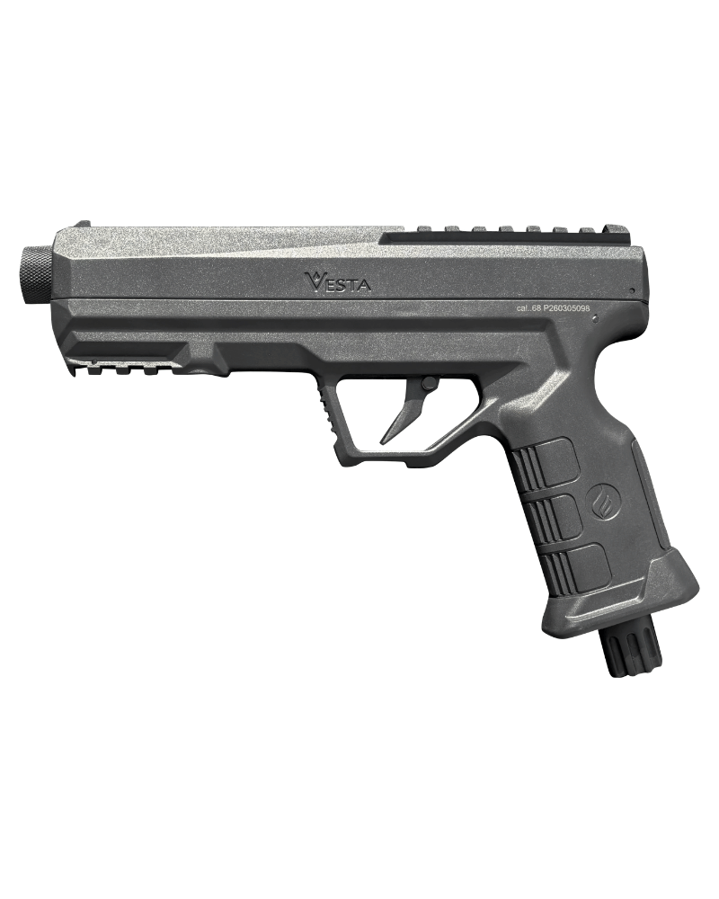 Pistolet Guardian cal. 68 19J Vesta Defense, lanceur de billes semi-automatique CO2 12g avec 2 rails Picatinny