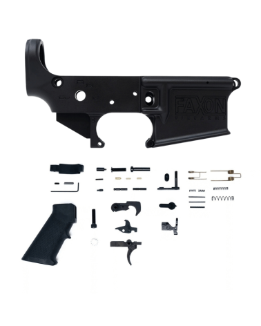 Lower AR-15 forgé Faxon Firearms stripped avec kit de finition, aluminium 7075-T6, pontet B5 Systems.