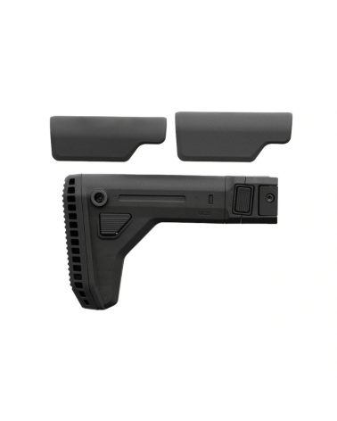 Crosse Magpul UCS noire pliable avec appuis-joue et plaque de couche MOE SL Enhanced pour rail M1913.