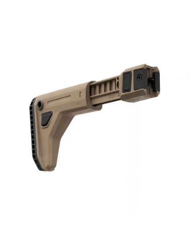 Crosse Magpul UCS FDE (Flat Dark Earth) pliable avec appuis-joue et plaque de couche MOE SL Enhanced pour rail M1913.