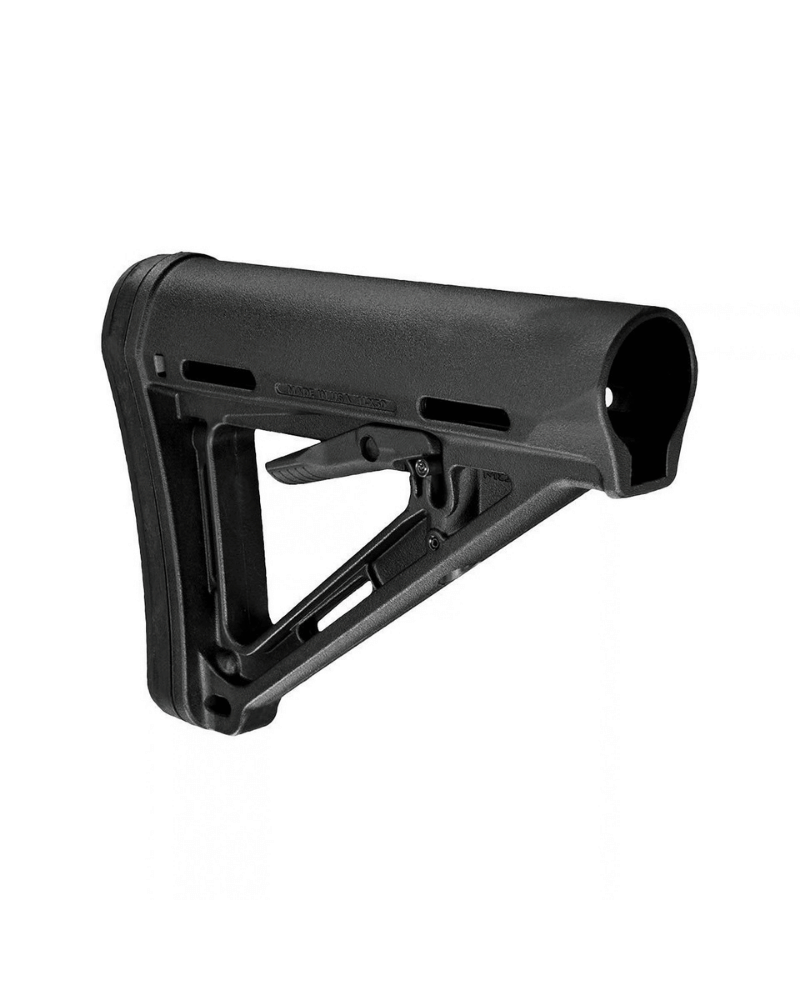 Crosse Magpul MOE Com-Spec noire pour HK416F, montage sur tube de diamètre commercial.