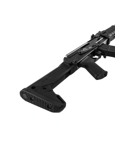 Crosse pliante Magpul Zhukov-S noire pour AK47/AKM/AK74, repli à droite, plaque de couche caoutchouc.