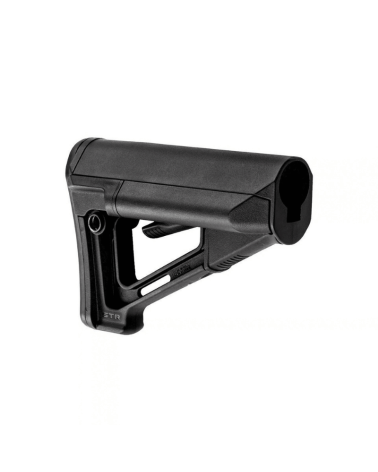 Crosse Magpul STR Carbine Mil-Spec noire pour AR-15/M4 avec tubes de stockage étanches pour piles.