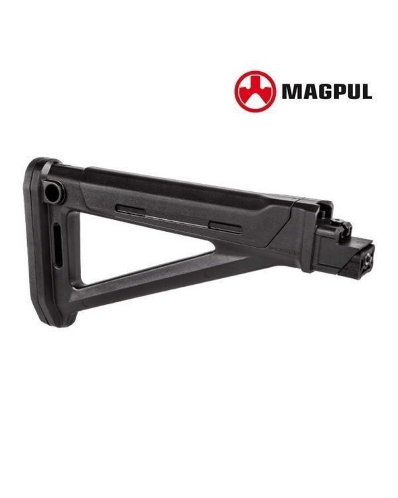 Crosse fixe Magpul MOE noire type squelette pour AK47 et AK74, polymère renforcé.