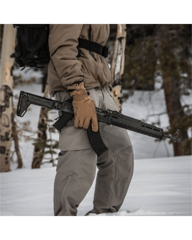 Crosse pliante Magpul Zhukov-S noire pour fusil AK type Yougo (Zastava M70), repli à droite.