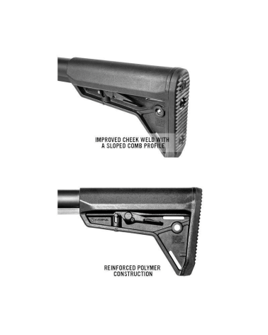Crosse Magpul MOE SL-S Mil-Spec noire très légère pour AR-15/M4 avec stockage étanche pour piles CR123A.
