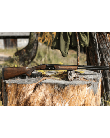 Fusil superposé Franchi Feeling Bécassier cal. 20/76, canon 62 cm, bascule Ergal noire gravée et crosse noyer.
