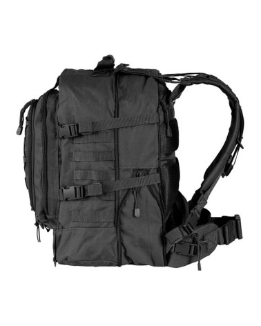 Sac à dos tactique noir A.R.E.S 45/60L avec passants MOLLE et capacité extensible Sac à dos tactique noir A.R.E.S 45/60L avec passants MOLLE et capacité extensible