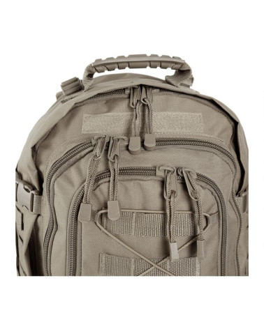 Sac à dos modulable 45 à 60 litres coloris coyote de la marque A.R.E.S avec passants MOLLE Sac à dos modulable 45 à 60 litres coloris coyote de la marque A.R.E.S avec passants MOLLE