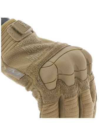 Gants tactiques coqués Mechanix M-PACT 3 coloris tan pour protection maximale