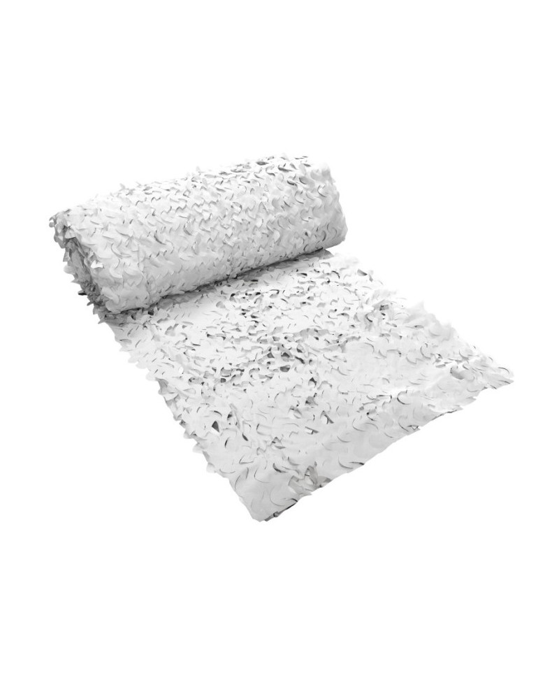 Filet de camouflage blanc/gris MIL-TEC 3x3 m, idéal pour les environnements enneigés ou urbains.