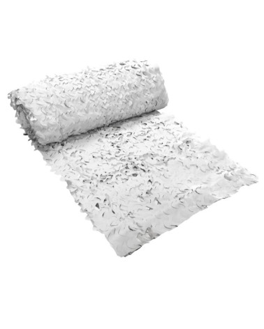Filet de camouflage blanc/gris MIL-TEC 3x3 m, idéal pour les environnements enneigés ou urbains.