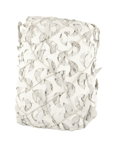 Filet de camouflage blanc/gris MIL-TEC 3x3 m, idéal pour les environnements enneigés ou urbains.