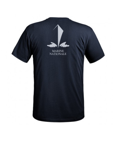 T-SHIRT STRONG LOGO MARINE NATIONALE BLEU MARINE - A10 EQUIPMENT