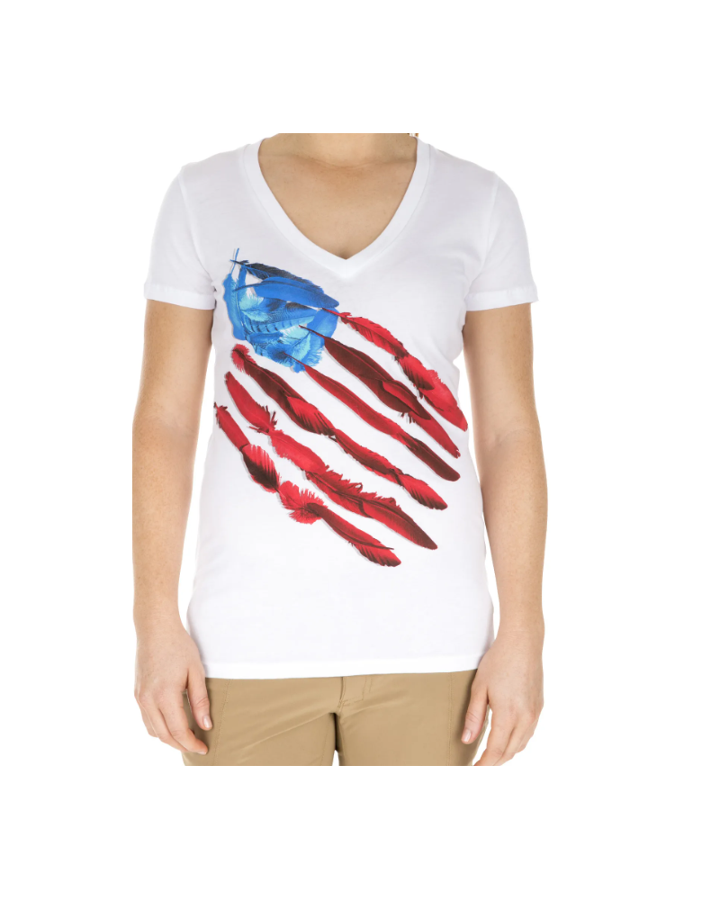 T-SHIRT FEATHER FLAG TEE WHITE FEMME - 5.11 TACTICAL T-SHIRT FEATHER FLAG TEE WHITE FEMME - 5.11 TACTICAL