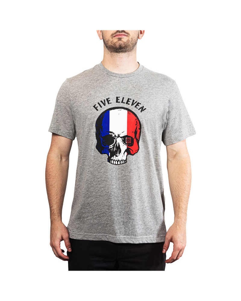 T-SHIRT PATRIOTIC SKULL FRANCE GRIS - 5.11 TACTICAL T-SHIRT PATRIOTIC SKULL FRANCE GRIS - 5.11 TACTICAL