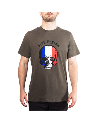 T-Shirt Patriotic Skull France Vert - 5.11 Tactical, un design audacieux alliant confort, résistance et esprit patriotique.