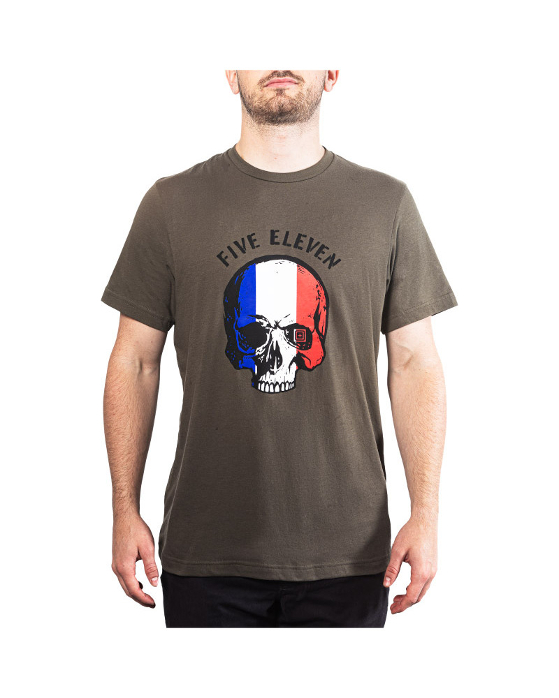 T-SHIRT PATRIOTIC SKULL FRANCE VERT - 5.11 TACTICAL T-SHIRT PATRIOTIC SKULL FRANCE VERT - 5.11 TACTICAL